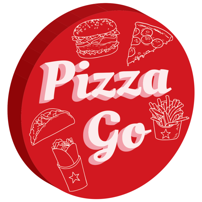 pizza go, faramans, logo